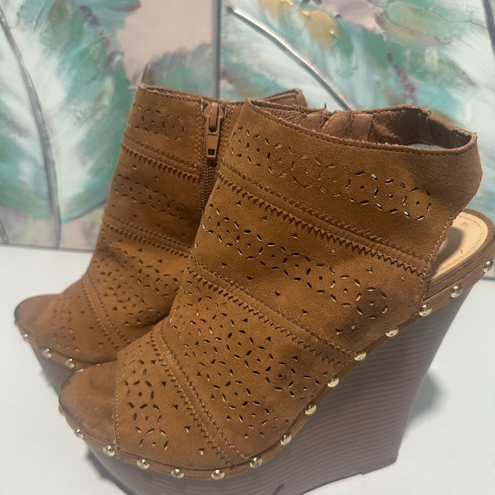 Brown Wedge Ankle Boots